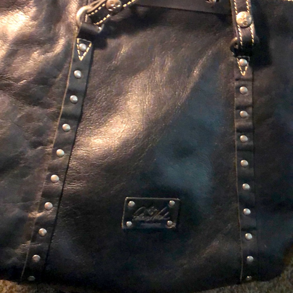 Black LeatherPatricia Nash Purse Bag Large Tote